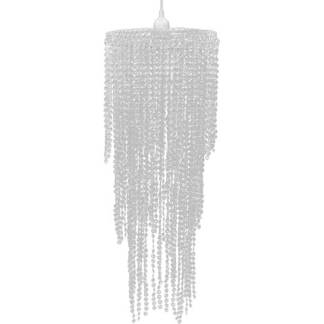 Lámpara colgante de techo, cristal moderno, 70 cm, blanco, 2402013