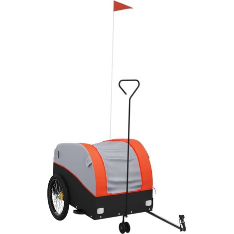Maison Exclusive - Rimorchio da Bici Nero e Arancione 45 kg in Ferro (1/5)