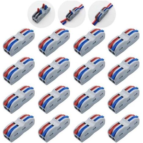 Bornes de Connexion, 16 Pcs SPL-2 Connecteur Electrique Rapide, Conducteur Compact Fils Connecteurs (1/5)