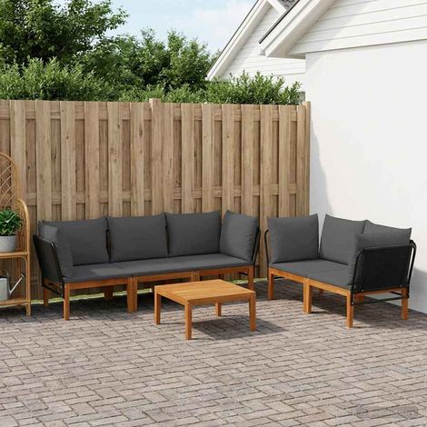 vidaXL 6 uds. Madera de Acacia Sólida y Cuerda Natural (1/5)