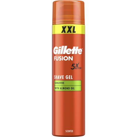 Gillette Fusion Rasiergel für Männer, mit Mandelöl, für empfindliche Haut, 240ml