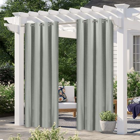 Cortinas exteriores para pérgola, cortinas opacas para patio, decoración exterior impermeable con ojales inoxidables para pérgola/veranda (2 paneles, 52'' de ancho x 95'' de alto).