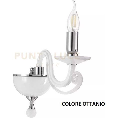 APPLIQUE 1306 1 LUCE OTTANIO E CROMO ATTACCO E14 H.20CM