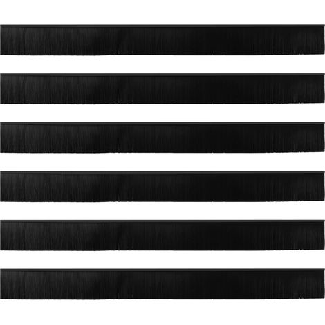 Brosses de porte adhésives 6 pcs Noir 100 cm (1/5)