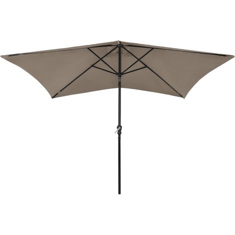 Maison Exclusive - Sonnenschirm mit LEDs und Stahl-Mast Taupe 2x3