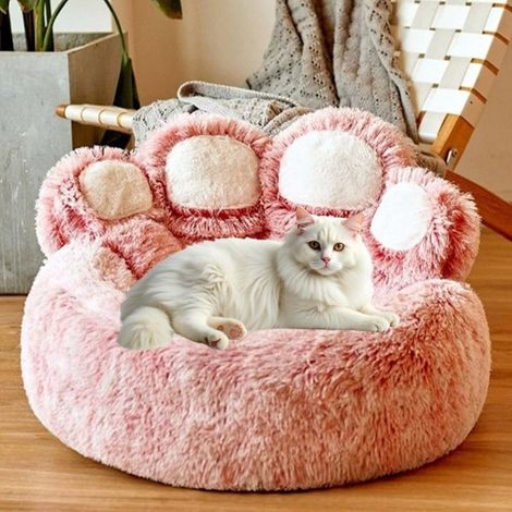 Panier Chien Chat Petite Taille 50cm,Multi-Rose Coussin Chiens Anti Stress Lavable et Antidérapant, Moelleux Lit pour Chien Peluche (1/5)