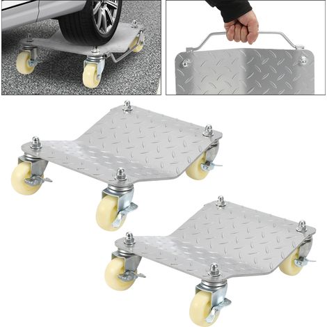 Jiubiaz Tragbarer Reifenwagen 2 Stk. 500 kg Belastbar Elektrofahrzeug-Notfallwagen 4-Rad-Reifenwagen Robuster, Mobiler Trolley, Stahlwagen Reifenhalter, Geeignet für Auto, Motorräder Pickups usw