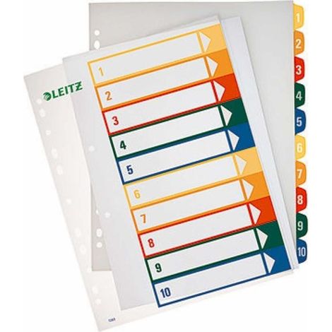 Zahlenregister DIN A4 Überbreite 1-10 Polypropylen mehrfarbig (1/5)
