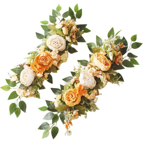 Kit de Fleurs Artificielles pour Arche de Mariage, Décoration Arche avec Guirlande Florale - 2 Pièces (1/5)