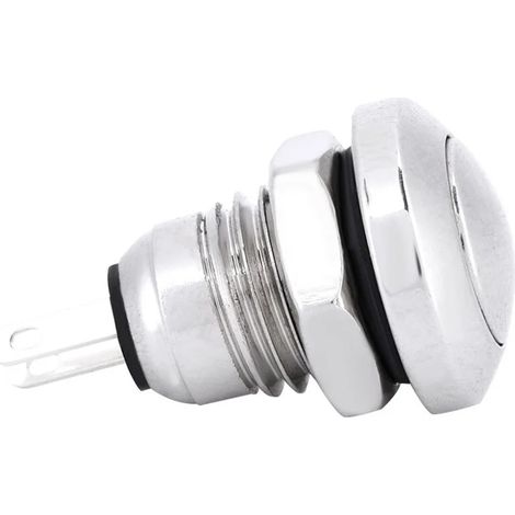 1A 24V 8mm Mini waterproof car momentary push-button power switch made of nickel plated brass (1/5)