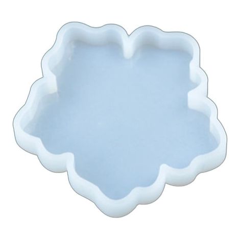 Moule en résine époxy cristalline pour la réalisation de dessous de verre fleuris, outil en silicone pour les loisirs créatifs. (1/5)