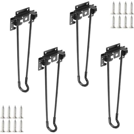 4 x Pieds de Table Pliables en Épingle à Cheveux 32 cm pour Table de Camping Pliante, Table Basse Pliante pour Ordinateur Portable (1/5)