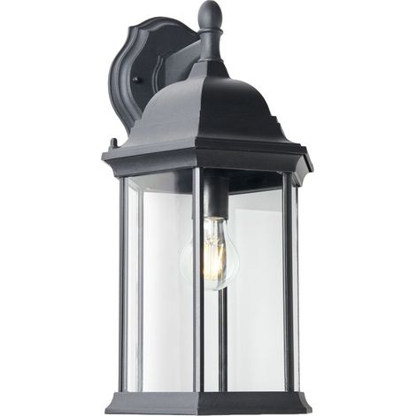 Litecraft Cameron Wall Light Traditional Styled Large Outdoor Lantern - Black (1/5)