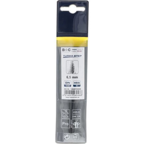 Broca 6,5 mm HSS-DIN 338-G TURBO STEP BOHRCRAFT 12020700650 (1/5)