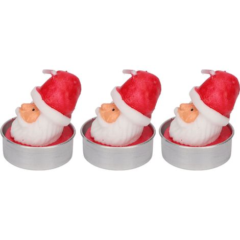 3 Bougies de Noël Père Noël, Bougies Romantiques pour Dîner aux Chandelles, Décorations de Fête, Lot de 3 Pièces (1/5)