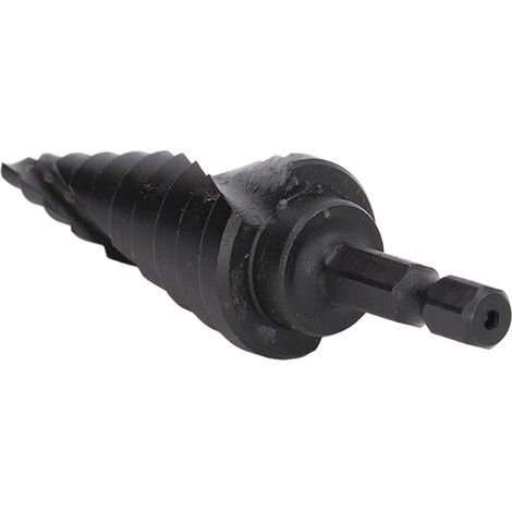 Foret conical HSS rainure helicoidale degrossisseur hexagone pour metal noir 10 etapes (4-22mm) (1/5)
