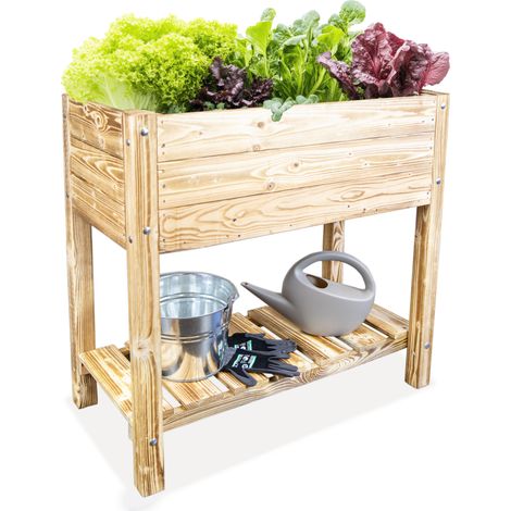 Hochbeet L 79x40x79cm Geflammt (1/5)