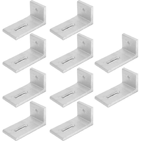 Lot de 10 supports de fixation en alliage d'aluminium pour panneaux photovoltaïques, en forme de L, destinés à un système PV de toiture. (1/5)