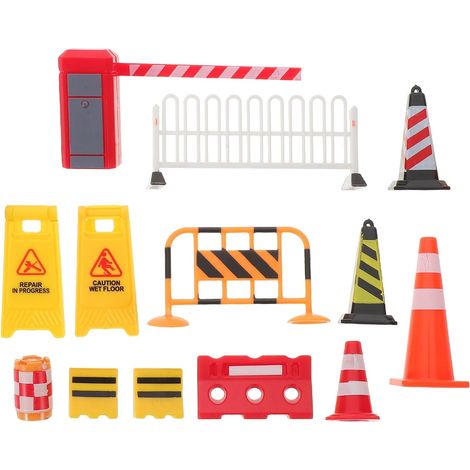 Ensemble De 13 Panneaux De Signalisation Miniatures Cônes De Signalisation Miniatures Et Mini Barrage Routier Accessoires De Rue pour Jeux D’Imitation Maison De Poupée École Et Décor De Fête (1/5)