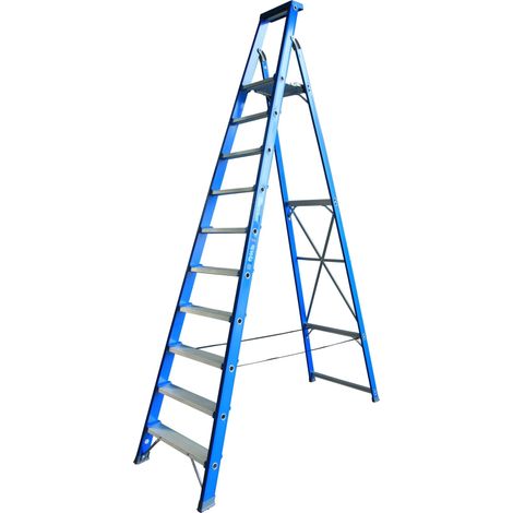 ASC Premium- Stufenstehleiter BT-12 einseitig 12 Stufen mit 5,02m Arbeitshöhe