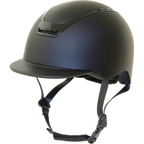 57-59 cm, Nero opaco: Casque d'équitation réglable en ABS avec roulette et finition mate avec visière et doublure détachables