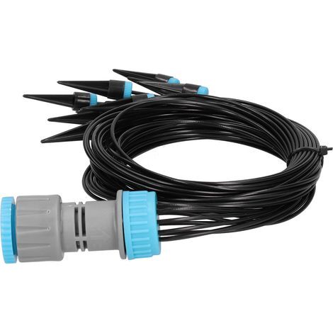 Système d'irrigation goutte à goutte avec 10 goutteurs, dispositif d'arrosage automatique pour fleurs, idéal pour le jardinage et l'agriculture. (1/4)