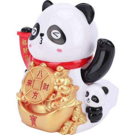 Figurine de Panda à énergie solaire, bras ondulé automatique, ornement pour tableau de bord de voiture, bureau, caisse, décoration de bureau, Style B (1/5)