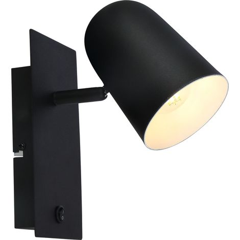 BRILLIANT Lampe Ayr Wandspot Schalter schwarz matt 1x D45, E14, 18W, geeignet für Tropfenlampen (nicht enthalten) Mit Kippschalter (1/2)