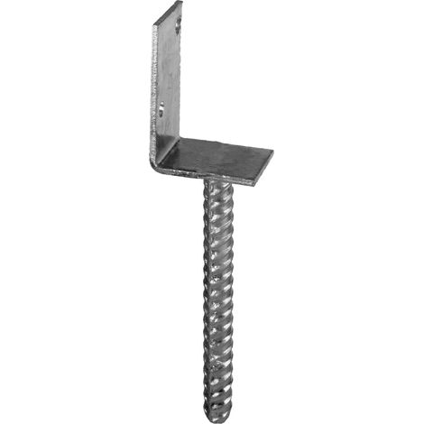 1 Support de poteau L Acier galvanisé 80x60x104x200mm Ø16mm pour clôture jardin (1/2)