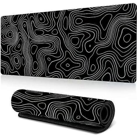 Tapis de souris abstrait grand format pour gamer, bureau ou ordinateur, 300 x 800 x 2 mm, motif fluide abstrait, 25 pouces. (1/4)
