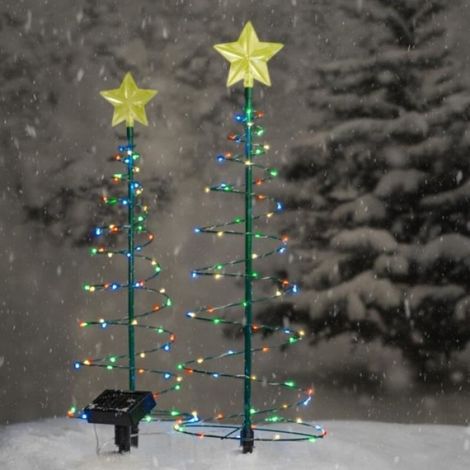 Sapin de Noël Artificiel - Solaire - Guirlande Lumineuse - Extérieur - Multicolore - Décoration de Noël (1/4)