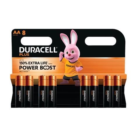 PILA STILO AA PLUS POWER BOOST DURACELL - ALCALINA VOLT 1,5 CF=PZ 8- 12 confezioni