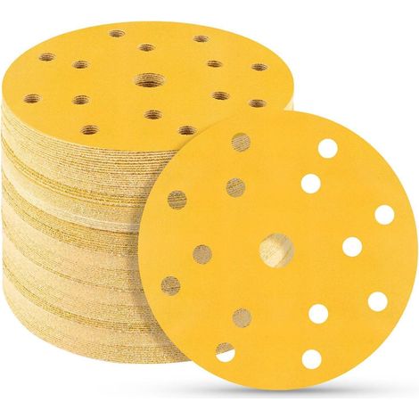 Schleifscheiben 150mm Klett 15 Loch Exzenterschleifer Holz 320 körnung (1/5)