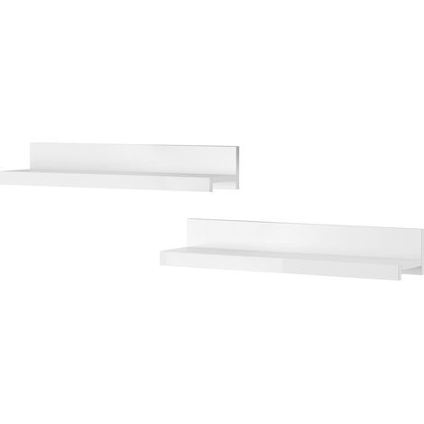 Set di 2 mensole da parete colore bianco lucido. Collezione BOMBAY.