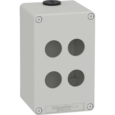 Pulsantiera in metallo grigia  M20 4 fori 22MM 80X130X77 UL CSA - XAPD2504
