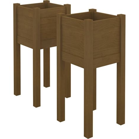 Maison Exclusive - Pflanzkübel 2 Stk. Honigbraun 31x31x70 cm Mass (1/5)