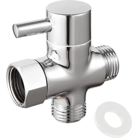 1 Pièces Vanne de Dérivation 3 Voies, Inverseur Douche Antirouille, Vanne de Dérivation, 3 Voies Valve Douchette Composants, pour Salle de Bain, Douchette, Adaptateur de Cuisine