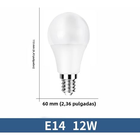 (Ampoule à vis E14 12W tricolore) 6 ampoules LED, très efficaces et économes en énergie, avec une durée de vie allant jusqu'à 50 000 heures. (1/5)