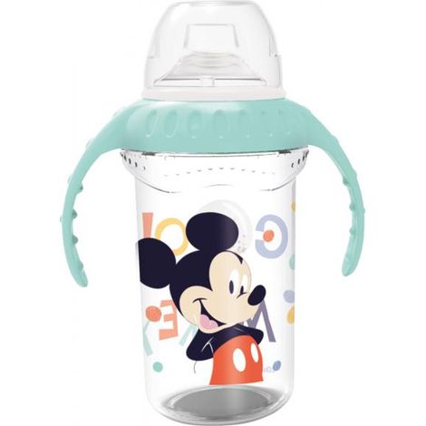 Bicchiere Viaggio Bambini isney Mickey da 330 ml, senza BPA, con beccuccio ribaltabile, tappo, 2 maniglie di sostegno, riutilizzabile e lavabile (1/3)
