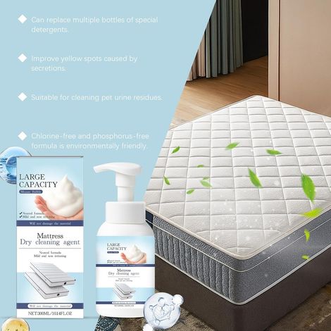 Mattress Cleaner Stain Remover,Nettoyant Matelas A Sec,DéTachant Matelas,Ettoyant Tissu Canapé,NéTtoyant Puissant Pour MatéLas Jaune,éLimine MêMe Les Vieilles Taches Sans Effort(1) (1/5)