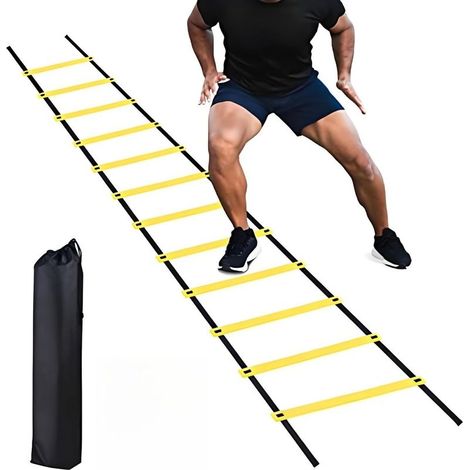 Échelle de Coordination,Accessoires D'entraînement de Football,Échelle D'entraînement Con Bolsa de Transporte,Utilisé pour Le Football,Le Tennis et la Boxe,6 m à 12 Sections (1/5)