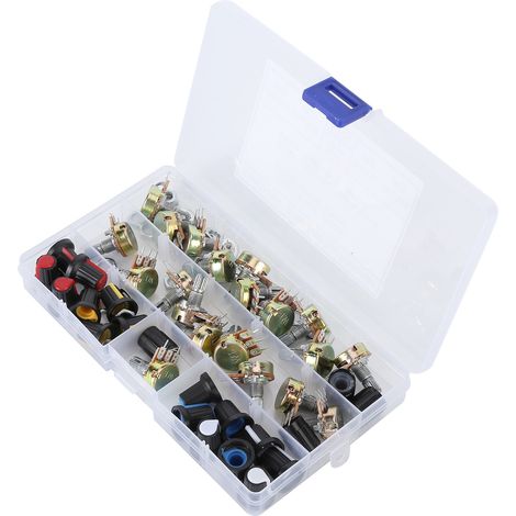 Kit 80 pièces Potentiomètres B5K B10K B20K B50K B100K Linéaire Lot avec Boutons pour Réglage Audio (1/5)