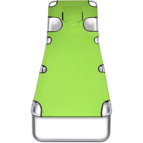 Maison Exclusive - Tumbona plegable de acero y cojín de cabeza ac (1/5)