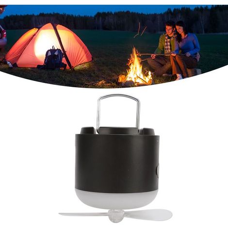 Lanterne de camping professionnelle IPX7 étanche avec ventilateur et batterie externe pour camping, randonnée, noir,DUBUNS (1/5)