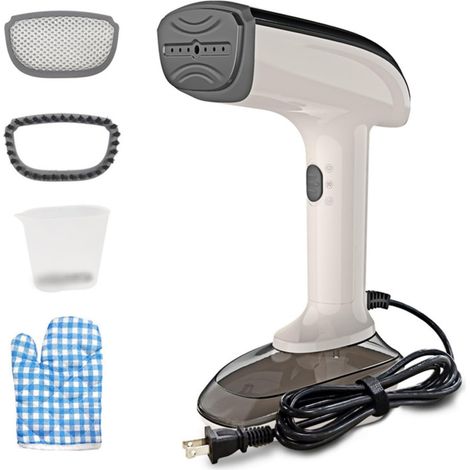Fer à repasser vapeur portable 1200 W avec chauffe rapide en 30 s, fonction 2 en 1 (repassage et défroissage), débit vapeur de 20 g/min, réservoir d'eau de 300 ml et brosse à tissus – Idéal pour les v (1/5)