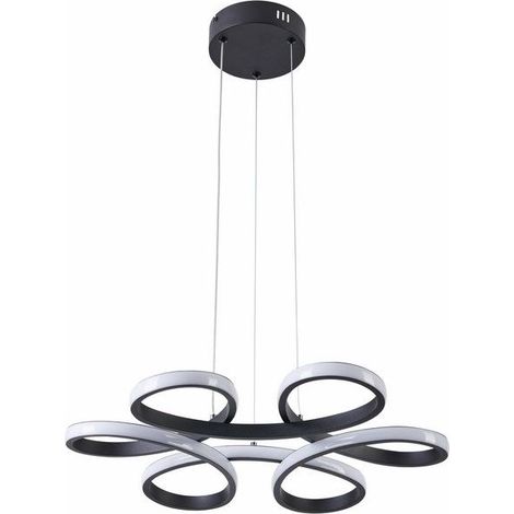 Suspension LED Burton noire moderne 40W Ø52 Reality