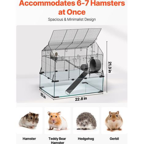 Cage Hamster - 58x38x54 cm Habitat Rongeurs Transparent de Vue (1/5)