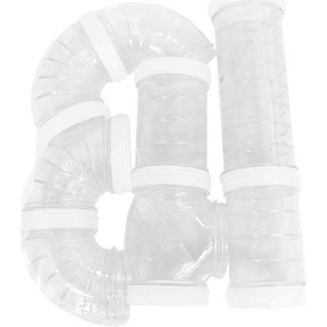 Hamster Outer Tube Set, Transparent Material, Hamster Cage Accessories, Space Expanding Toys, Creative Bondage, White