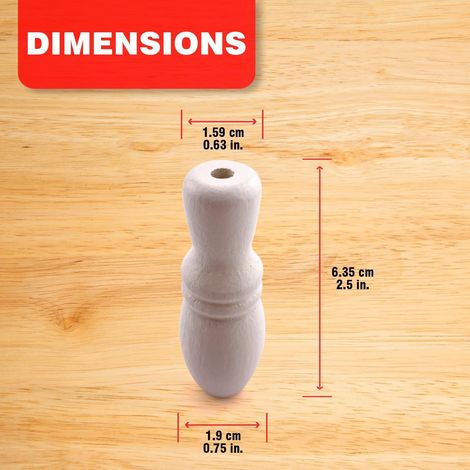 Poignées de rideaux en bois massif, blanc/naturel, embouts de cordon pour stores romains, lot de 6 (en stock). (1/5)