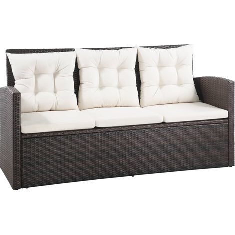 Maison Exclusive - Set Divani da Giardino 5 pz con Cuscini in Polyrattan Marrone (1/5)